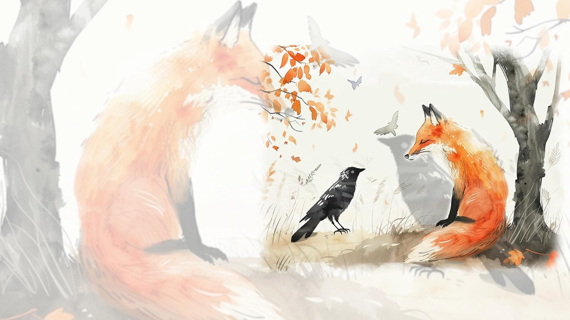 The fox and the crow-Banner